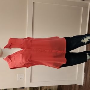 New York and Company Hot Pink Sleeveless Blouse